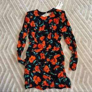 Zara flower dress backless